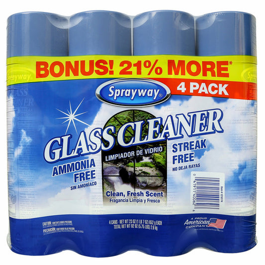 Sprayway Glass Cleaner, 23 oz, 4-count