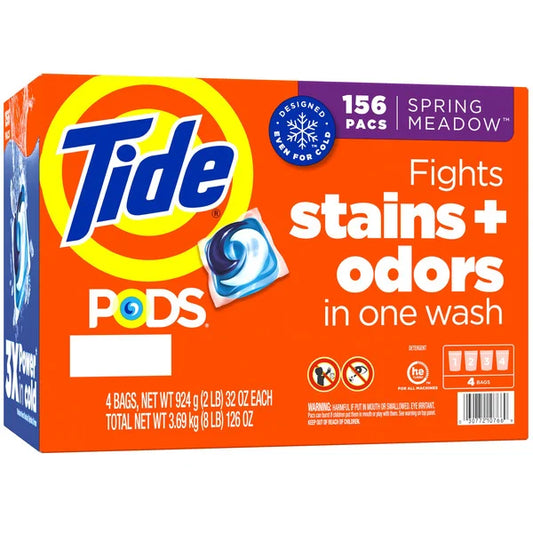 Tide PODS Laundry Detergent, HE Compatible, Spring Meadow, 156 ct