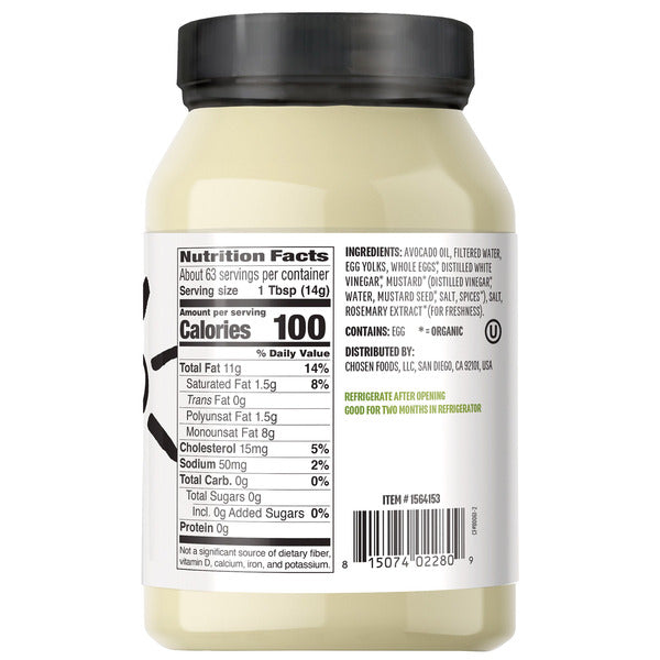 Chosen Foods Avocado Oil Classic Mayo, 32 fl oz