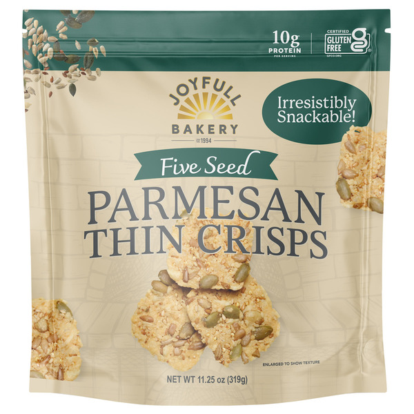 Joyfull Bakery Five Seed Parmesan Thin Crisps, 11.25 oz