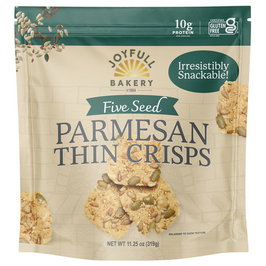 Joyfull Bakery Five Seed Parmesan Thin Crisps, 11.25 oz
