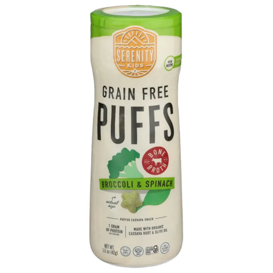 Serenity Kids Grain Free Puffs, Broccoli & Spinach with Bone Broth 1.5 oz