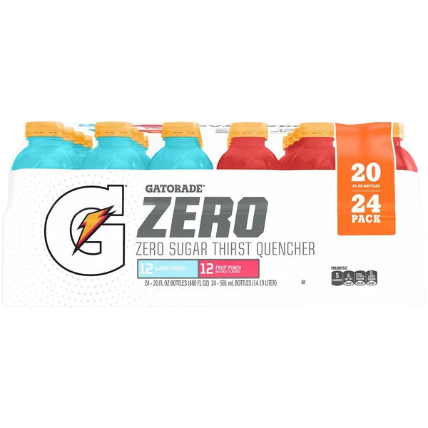 Gatorade Zero Thirst Quencher, Variety Pack, 20 fl oz, 24 ct