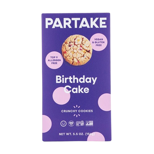 Partake Birthday Cake Crunchy Cookies, 5.5 oz