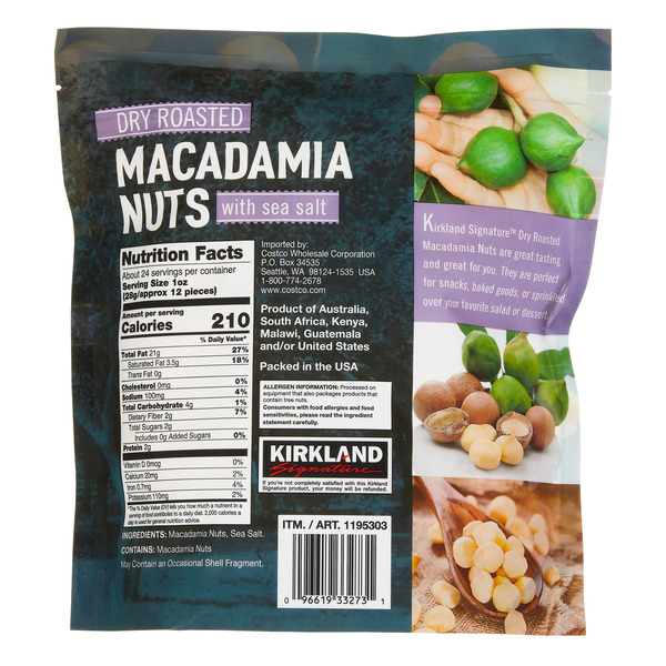 Kirkland Signature Dry Roasted Macadamia Nuts, 1.5 lbs