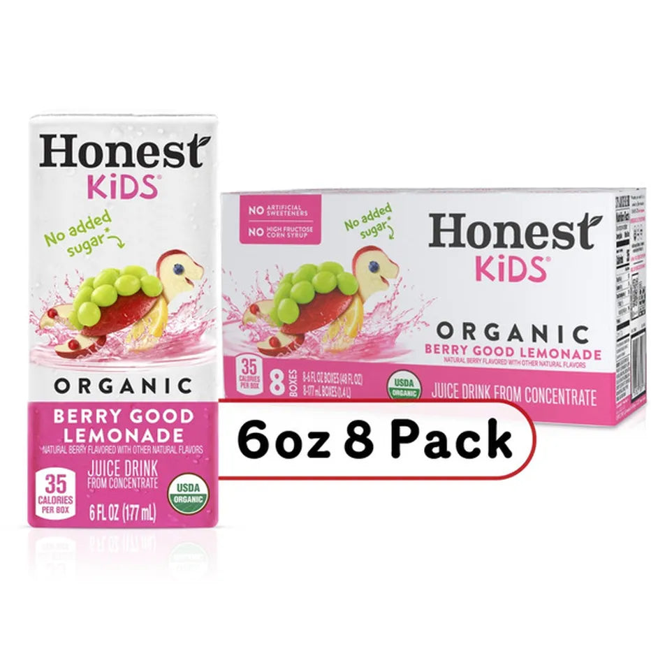 Honest Kids Berry Good Lemonade Organic Fruit Juice, 8 Count