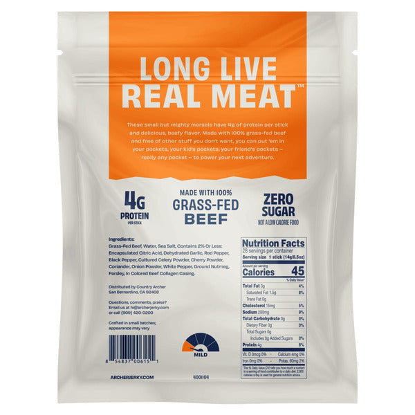 Original Mini Beef Sticks by Country Archer 100% Grass-Fed Gluten Free 28 ct, 5 oz