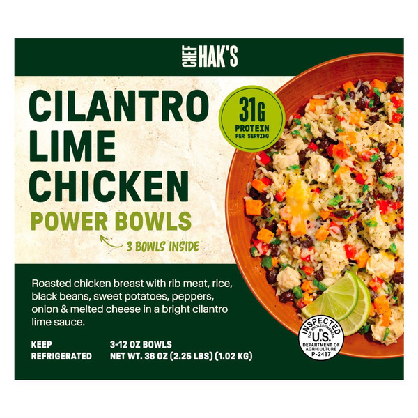 Chef Hak's Cilantro Lime Chicken Power Bowls,12 oz, 3-count