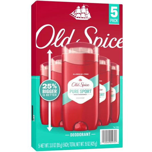 Old Spice Deodorant for Men, Pure Sport High Endurance, 3 oz, 5 ct