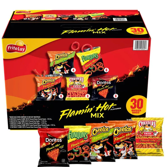 Frito-Lay Flamin' Hot Mix, Variety Pack, 30 ct