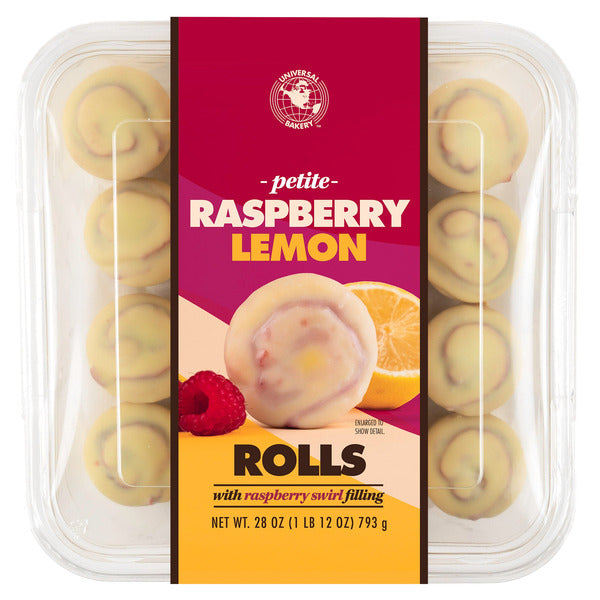 Universal Bakery Raspberry Lemon Rolls with Raspberry Swirl Filling, 28 oz