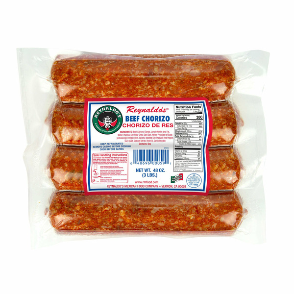 Reynaldo's Beef Chorizo, 3 lbs