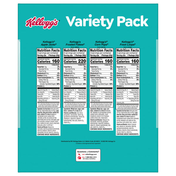 Kellogg's Cereal Cups, Variety Pack, 18 ct