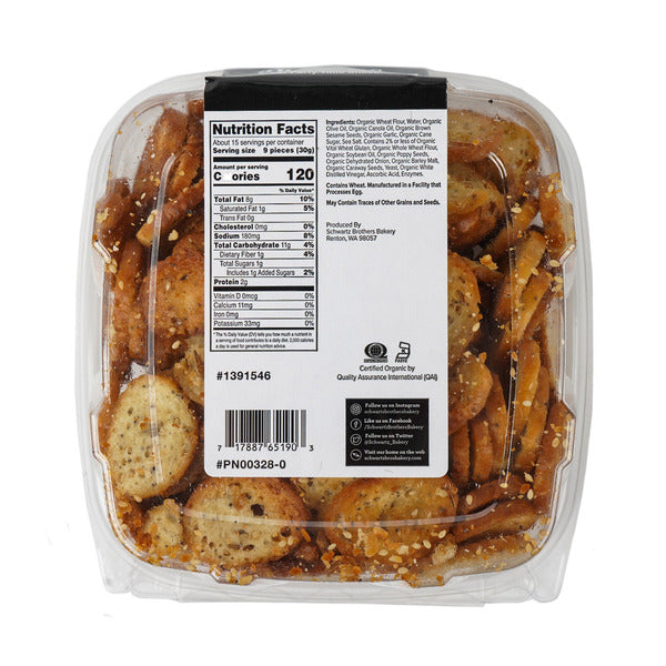 Schwartz Brothers Bakery, Organic Everything Bagel Chips, 15 oz
