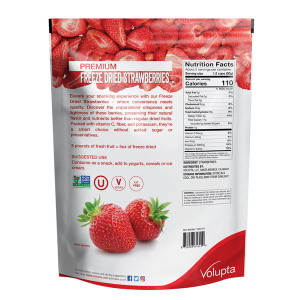 Volupta Premium Freeze Dried Strawberries, 5 oz