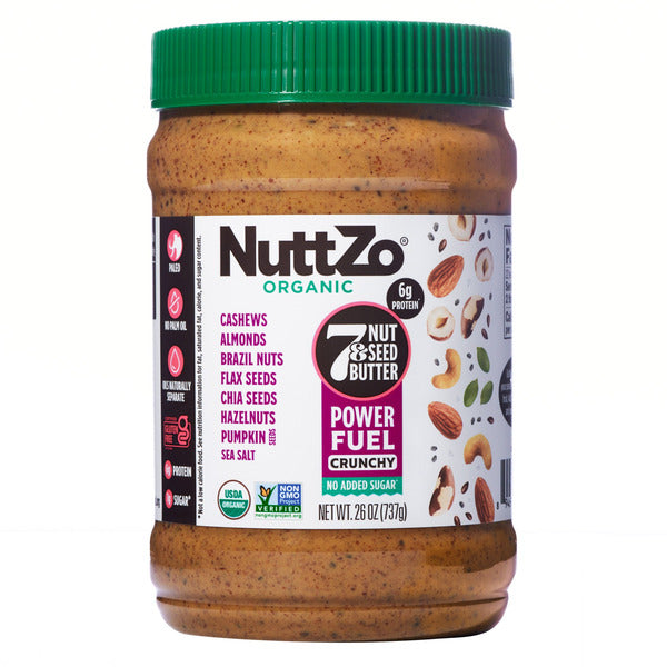 Nuttzo Organic 7 Nut & Seed Butter, Power Fuel Crunchy, 26 oz