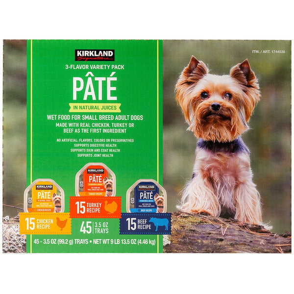 Kirkland Signature Pate Wet Dog Food Variety Pack, 3.5 oz, 45-count –  Veruca San Elijo