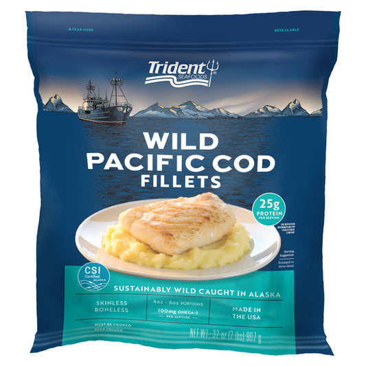 Trident Seafoods Wild Pacific Cod Fillets, 32 oz