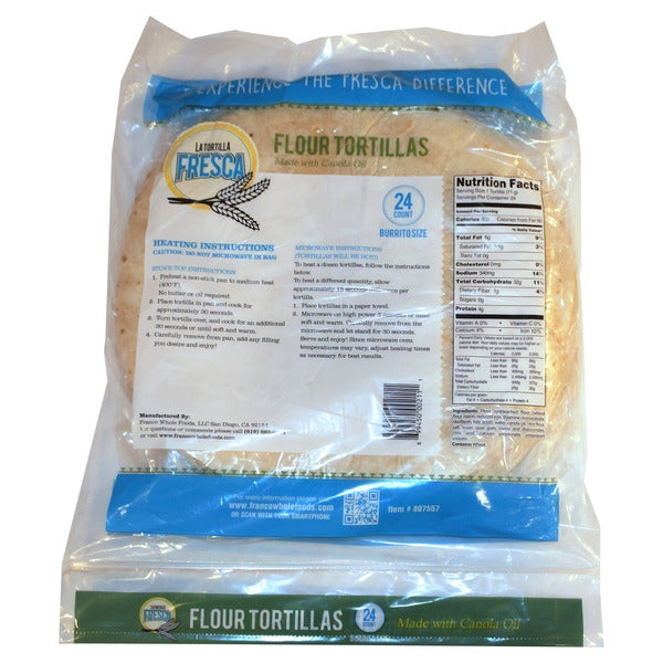 La Tortilla Fresca Flour Tortillas, 24-count (Burrito Size)