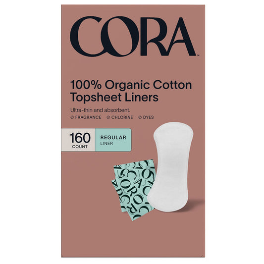 Cora 100% Organic Cotton Topsheet Liners, 160-count