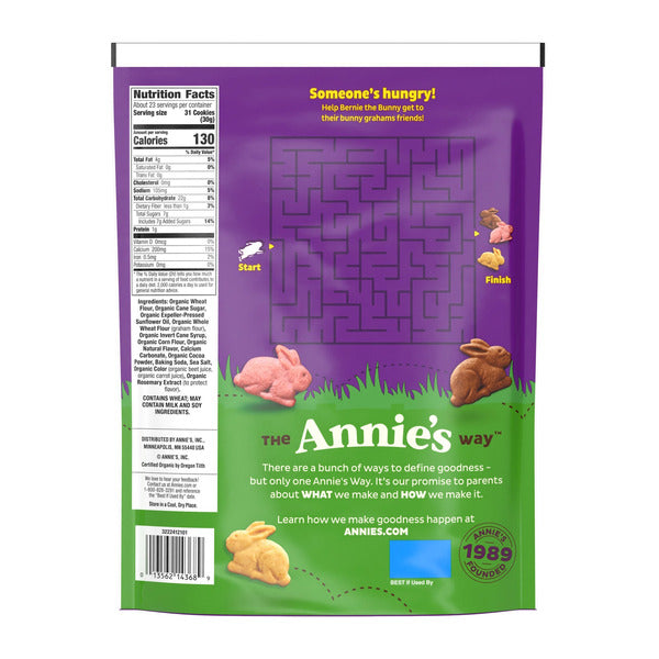 Annie's Organic Bunny Grahams Crackers, 25 oz