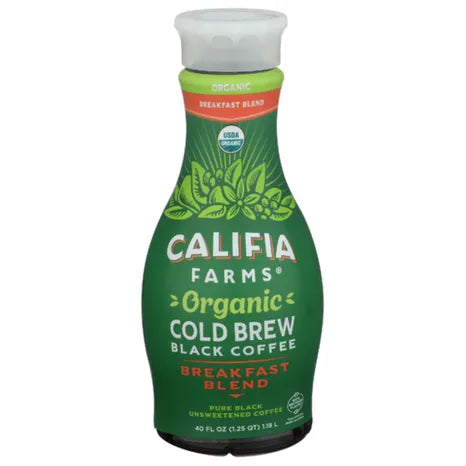 Califia Farms Organic Cold Brew Breakfast Blend Black Coffee, 40 oz