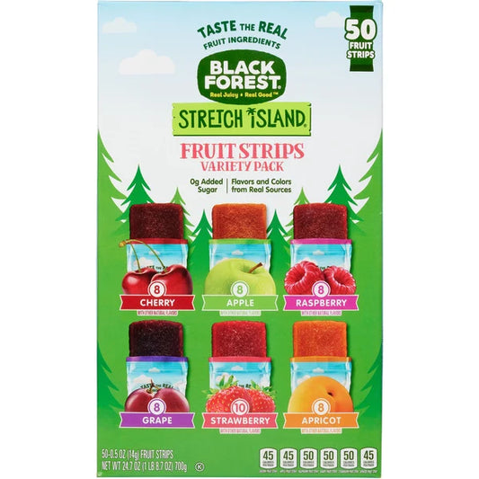 Black Forest Stretch Island Fruit Strips, Variety Pack, 0.5 oz, 50 ct