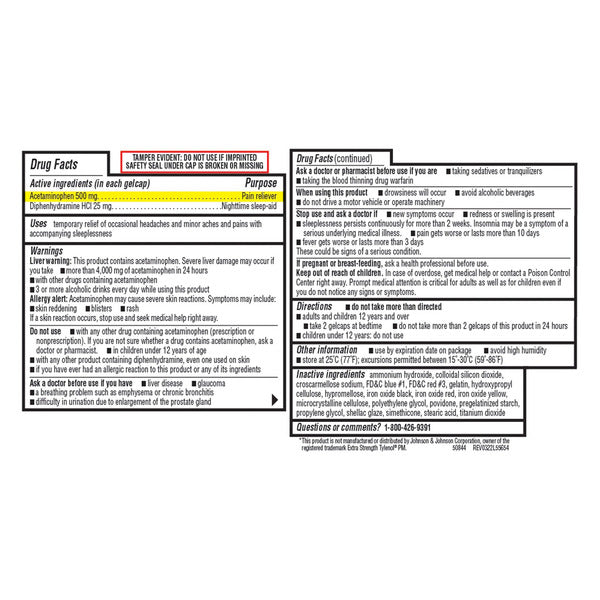Kirkland Signature Acetaminophen PM, 500 mg, 375 Capsules