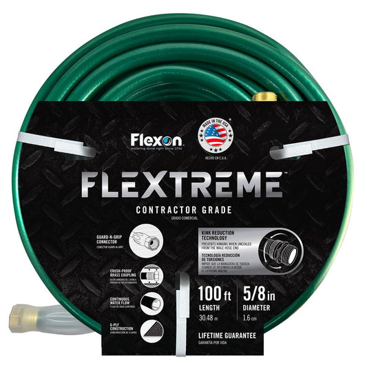 Flexon 5/8 in. x 100 ft. Contractor Grade Hose with Guard & Grip