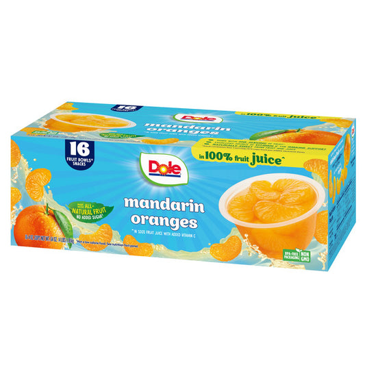 Dole Mandarin Oranges Fruit Cups, 4 oz, 16 ct