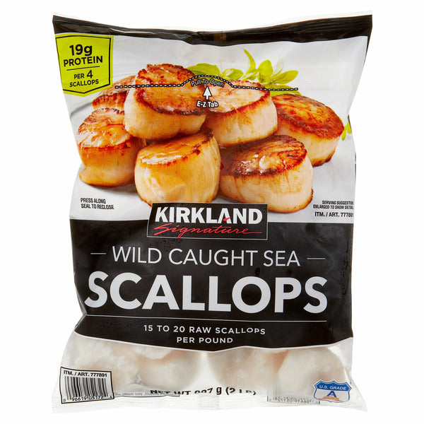 Kirkland Signature Wild Caught Raw Sea Scallops, 2 lb
