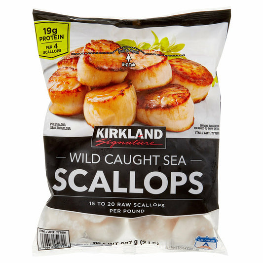 Kirkland Signature Wild Caught Raw Sea Scallops, 2 lb
