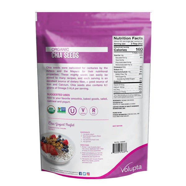 Volupta Organic Chia Seeds, 64 oz