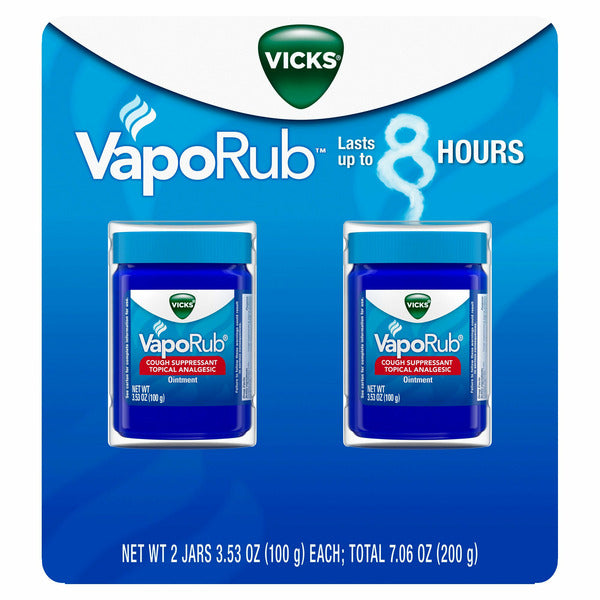 Vicks VapoRub Cough Suppressant & Topical Analgesic, 3.53 oz, 2 count