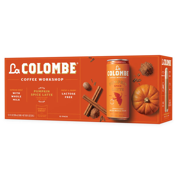 La Colombe Pumpkin Spice Latte, Espresso Roast with Whole Milk, Lactose Free, 9 fl oz, 12 ct