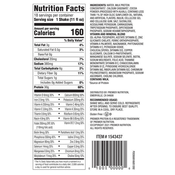 Premier Protein Shake, 30g Protein, Limited Edition Pumpkin Spice, 11 fl oz, 18 ct