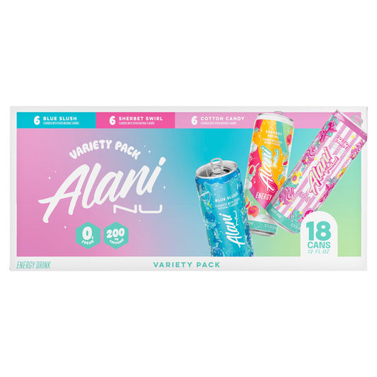 Alani Nu Energy Drink, Variety Pack, 12 oz, 18 ct