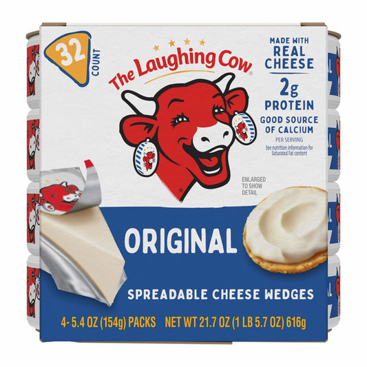Laughing Cow Original Spreadable Cheese Wedges, 5.4 oz, 4-count