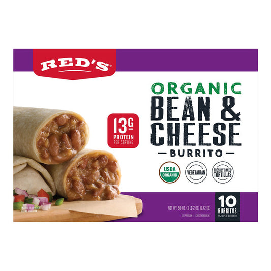 Red's Organic Bean and Cheese Burritos, 10-count