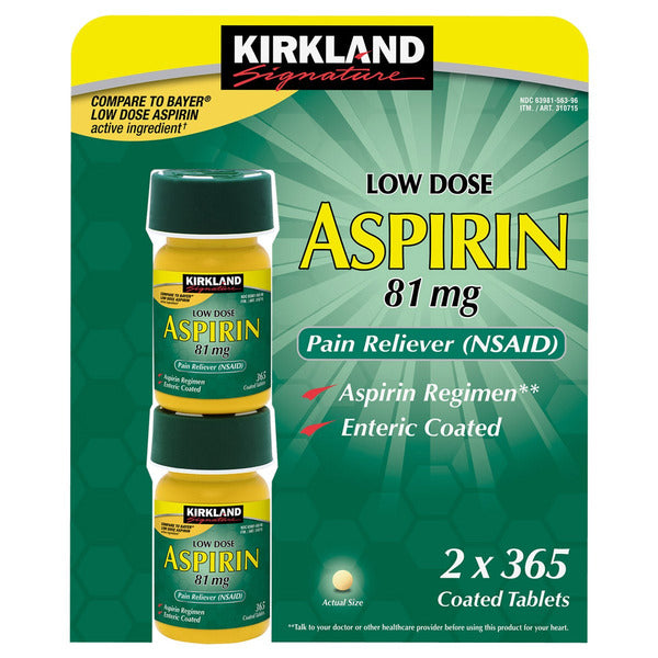Kirkland Signature Low Dose Aspirin, 81 mg, 730 Tablets