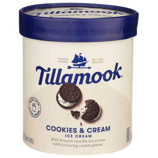 Tillamook Cookies & Cream Ice Cream, 48 oz