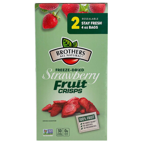 Brothers Freeze Dried Strawberry Crisps, 4 oz, 2-count