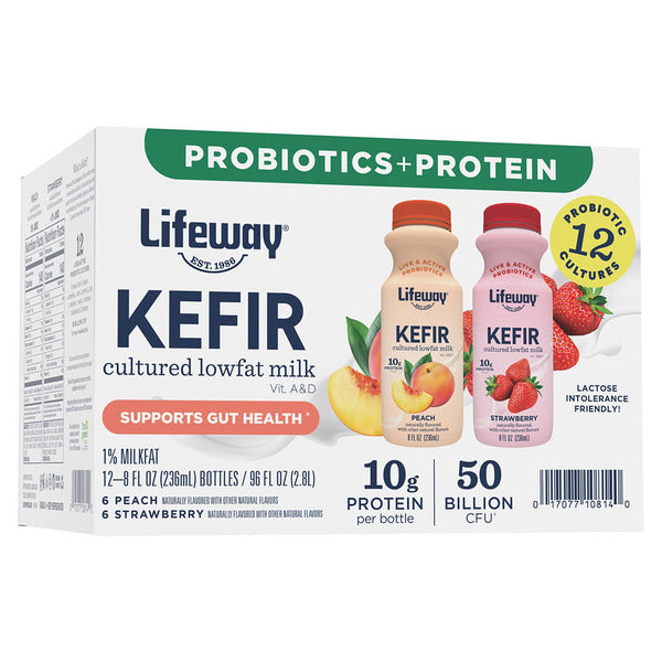 Lifeway Kefir Cultured Low Fat Milk Variety Pack, 8 fl oz, 12-count