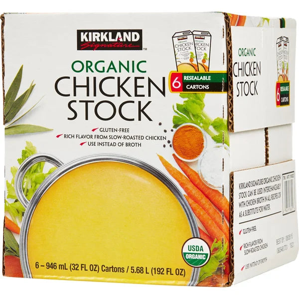Kirkland Signature Organic Soup Stock, Chicken, 32 fl oz, 6 ct