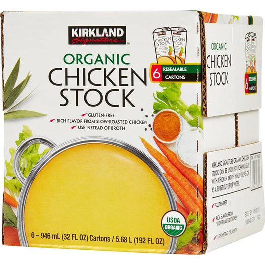 Kirkland Signature Organic Soup Stock, Chicken, 32 fl oz, 6 ct