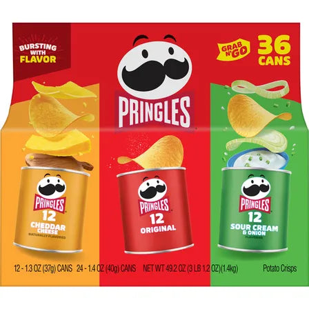 Pringles Grab & Go Potato Crisps Variety Pack, 36 ct