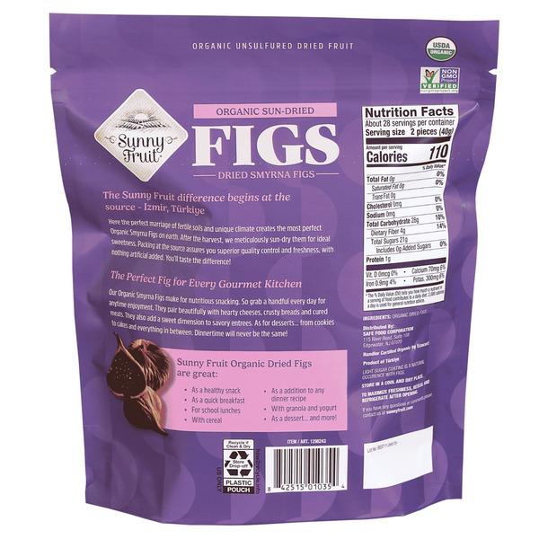 Sunny Fruit Organic Sun-Dried Figs, 40 oz
