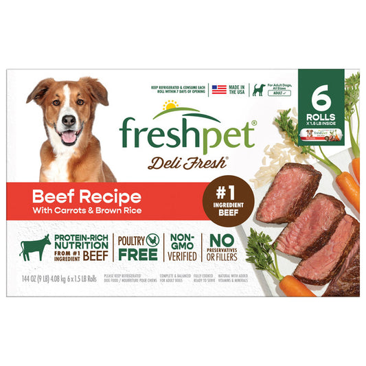 Deli Fresh Dog Food, Beef Recipe Roll