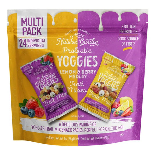 Nature’s Garden Probiotic Yoggies Trail Mix, Variety Pack, 1 oz, 24 ct