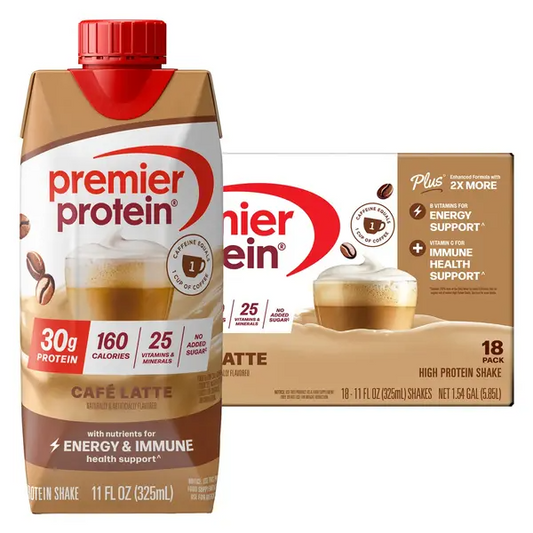 Premier 30g Protein Shakes 11 fl. oz, 18-pack, Cafe Latte